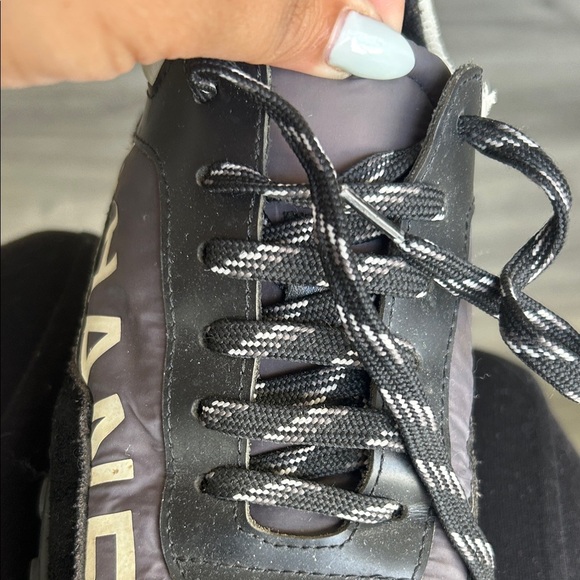 CHANEL SNEAKER SCHWARZ WEISS / LEDER NYLON Sneakers Sz 38 - Picture 7 of 16